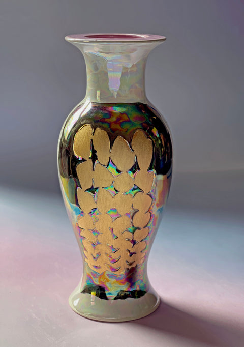 Lana Del Clay - Matte Gold & Copper Iridescent Vase