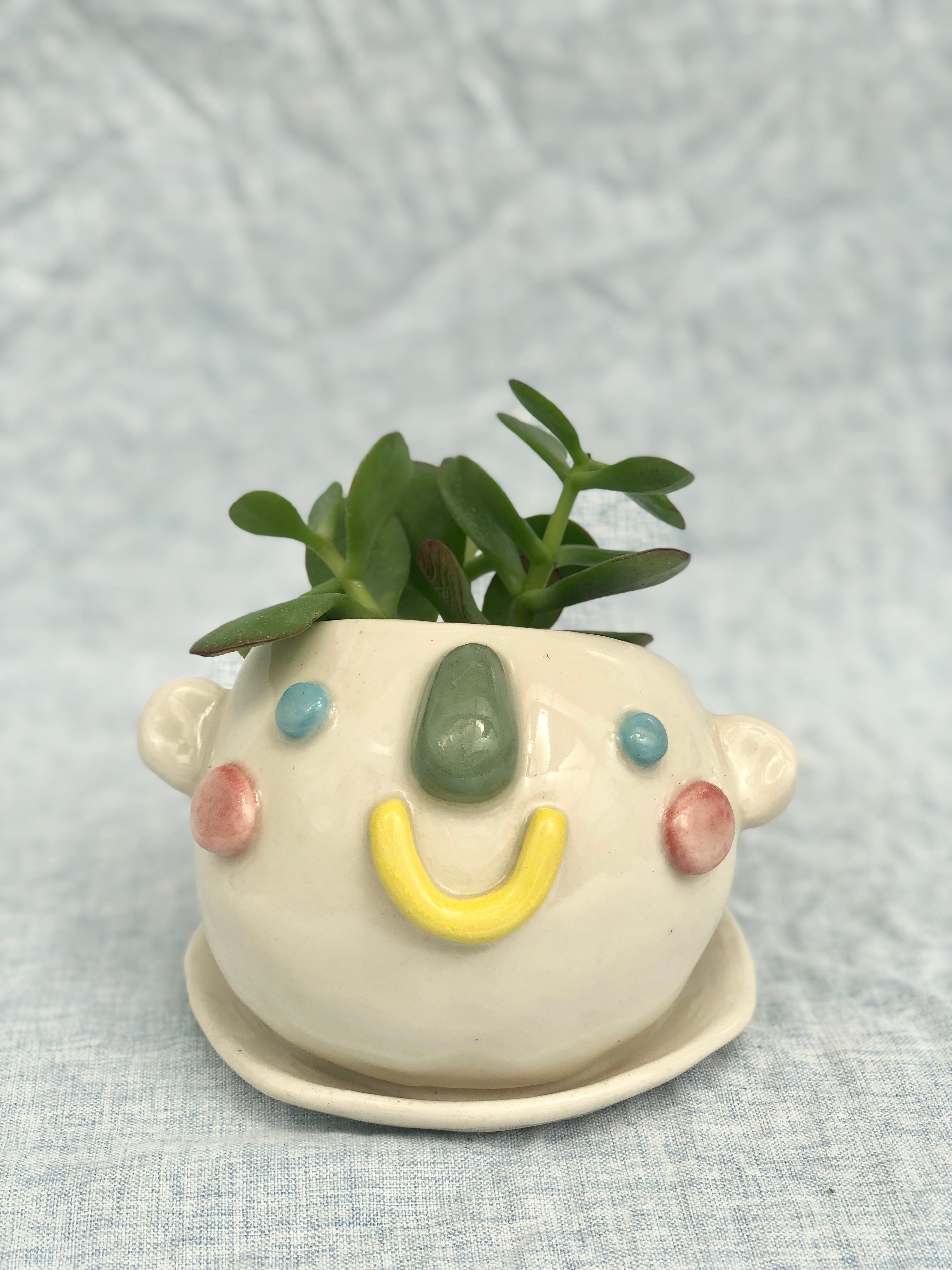 planter pots with face Anna Jones-Hughes