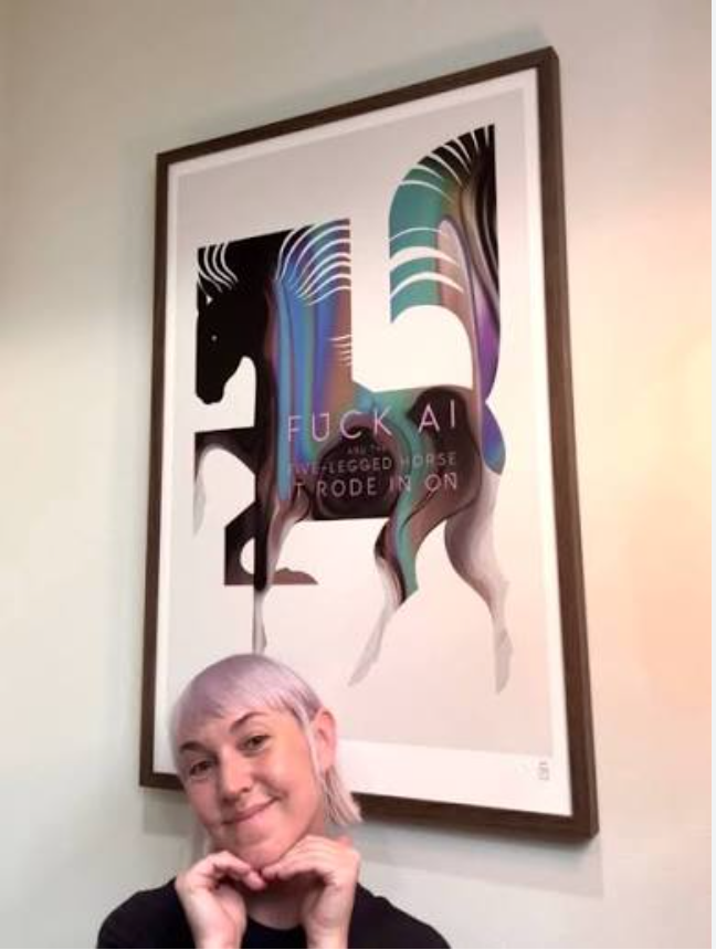 Raffle Entry: JAW Cooper - HAND-EMBELLISHED "FUCK AI" ARCHIVAL PRINT&nbsp;