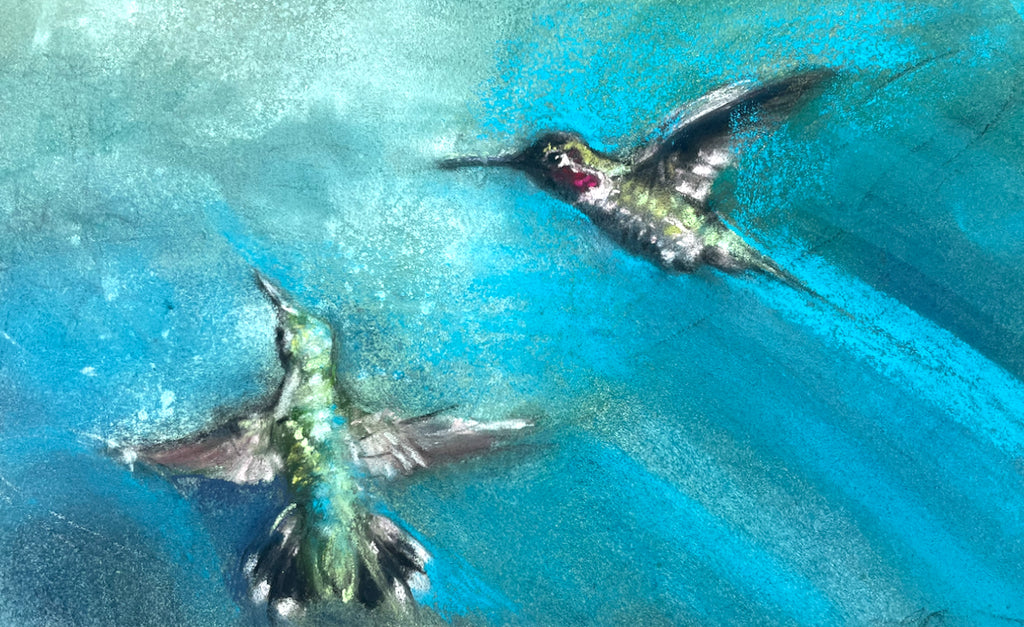 April Coppini - Ruby Throated Hummingbird Pair