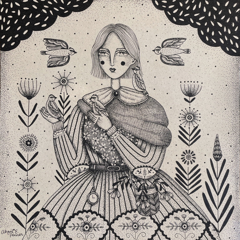 Abigail E. Penner - Lauren and Her Cedar Waxwings