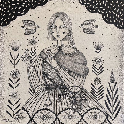 Abigail E. Penner - Lauren and Her Cedar Waxwings