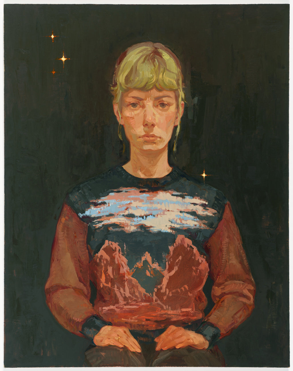 Rachel Gregor - Self Portrait with Mountains